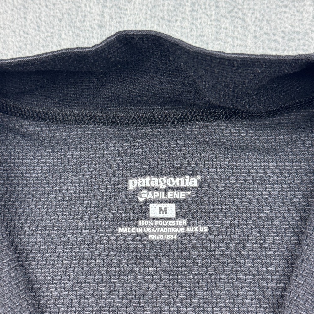Patagonia Shirt Womens Medium Black Capilene Midweight‎ Zip-T Pullover Made USA - Picture 4 of 12